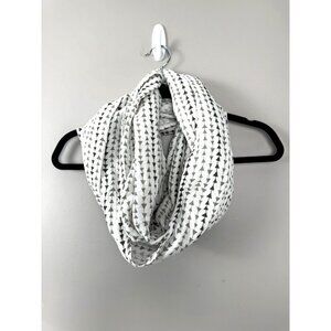 Hold me Close White Geo Tribal Infinity Scarf Modern Boho Cotton Nursing Cover